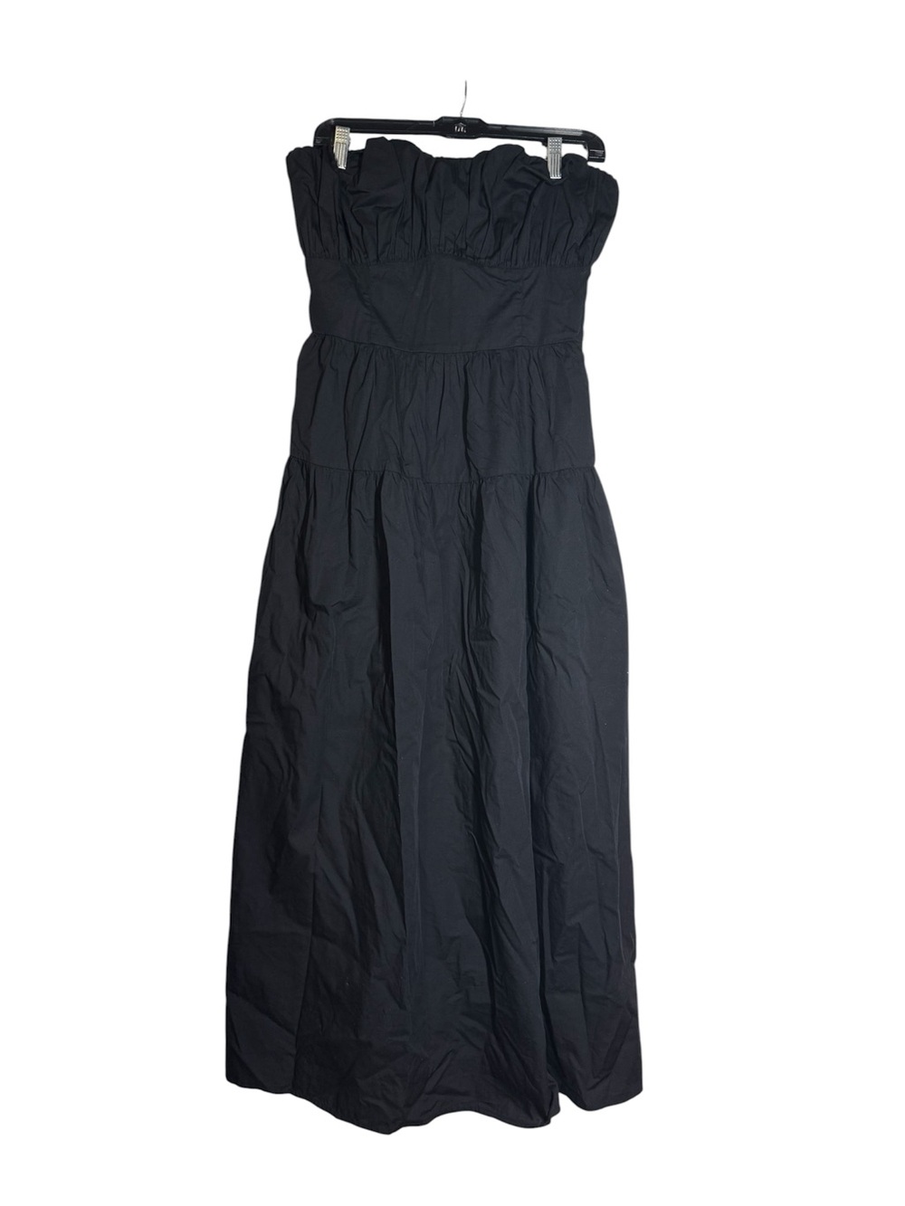 Abercrombie Cocktail Dress Sleeveless Maxi Black Size Large Ruched Midi